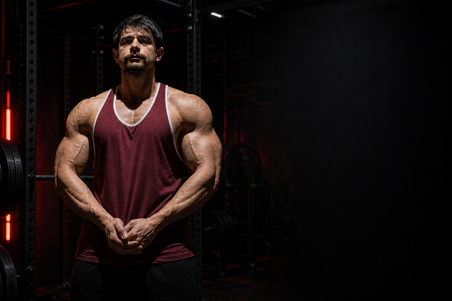 Karanlık spor salonunda başvuru formu için kişisel antrenör
