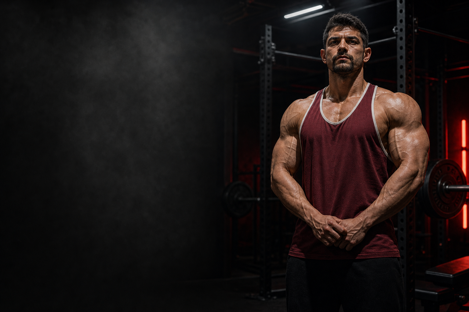 Karanlık spor salonunda yüz yüze PT antrenörü